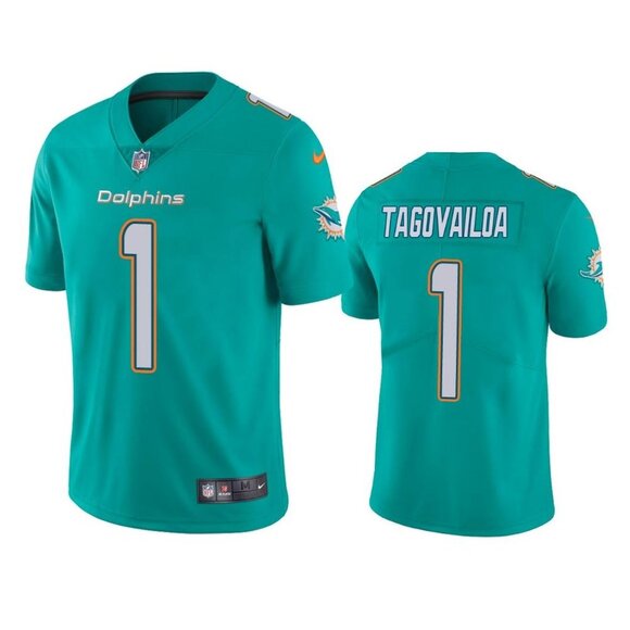 Mens Youths Kids Womens 1 Tua Tagovailoa Aqua Stitched Jersey